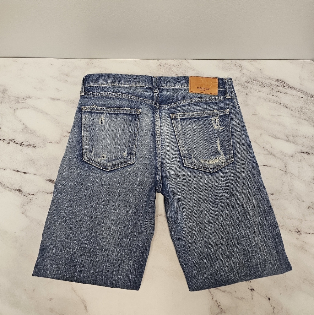 Moussy Vintage Mid Rise Distressed Y2K Skinny Ankle Light Blue Jeans 27 Preowned - Picture 6 of 10